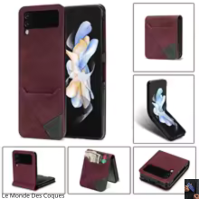 Coque en cuir PU avec fente carte et ligne simple pour Samsung Galaxy Z