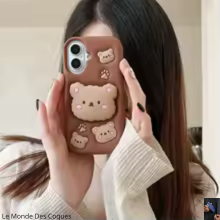 Coque Samsung Galaxy ours Rilakkuma 3D kawaii poignée support silicone