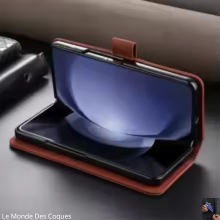 Étui portefeuille en cuir à rabat pour Samsung Galaxy Z Fold à Z Flip 
