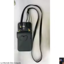 Coque avec bandoulière et cœur 3D pour iPhone