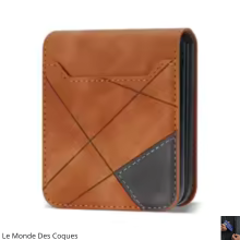 Coque en cuir PU avec fente carte et ligne simple pour Samsung Galaxy Z