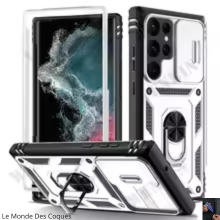 Coque robuste avec béquille 360° et protection caméra pour Samsung Galaxy S21 à S25