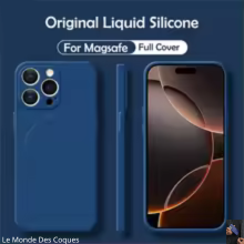 Coque Magsafe en silicone liquide de luxe pour iPhone