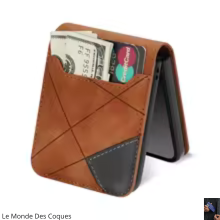 Coque en cuir PU avec fente carte et ligne simple pour Samsung Galaxy Z