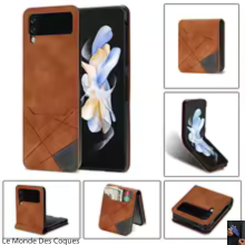 Coque en cuir PU avec fente carte et ligne simple pour Samsung Galaxy Z