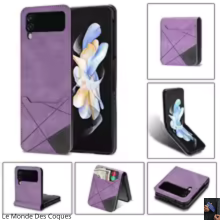 Coque en cuir PU avec fente carte et ligne simple pour Samsung Galaxy Z