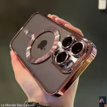 Coque magnétique transparente de luxe Magsafe pour iPhone 