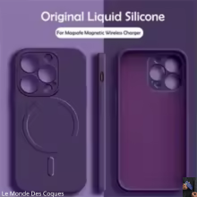 Coque Magsafe en silicone liquide de luxe pour iPhone