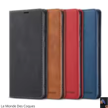 Étui à rabat magnétique en cuir pour iPhone