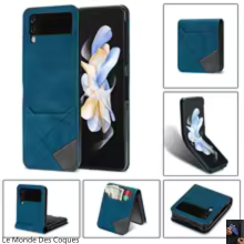 Coque en cuir PU avec fente carte et ligne simple pour Samsung Galaxy Z