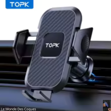 Support de téléphone de voiture universel TOPK – Verrouillage automatique compatible iPhone & Samsung